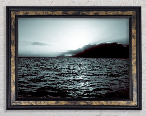 Steel Grey Ocean Sunrise Framed Print