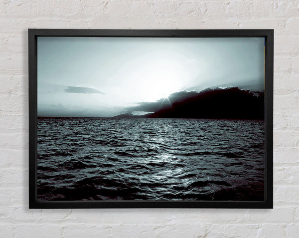 Steel Grey Ocean Sunrise Framed Print