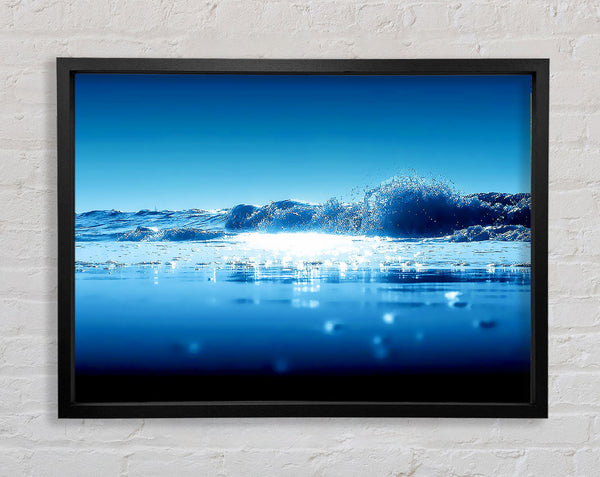 Sparkling Blue Ocean Wave Framed Print