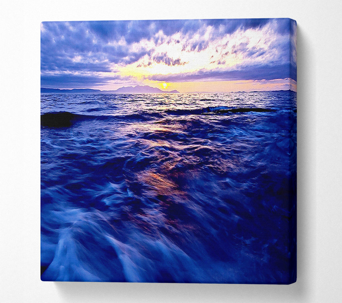  A Canvas Print of Skyline Of The Blue Ocean Canvas Wall Art