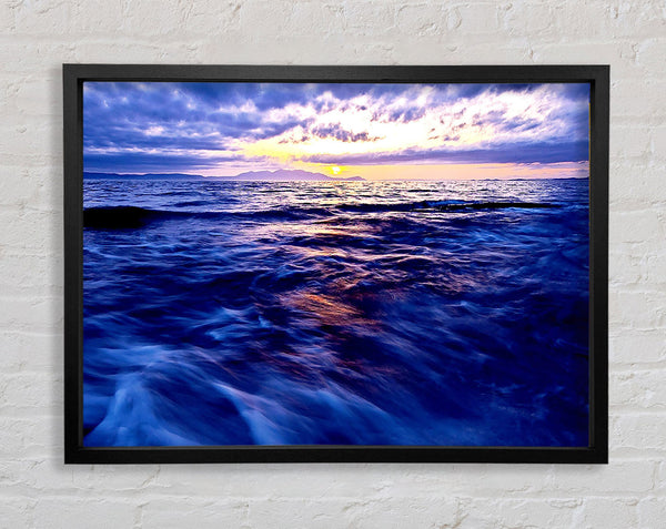 Skyline Of The Blue Ocean Framed Print