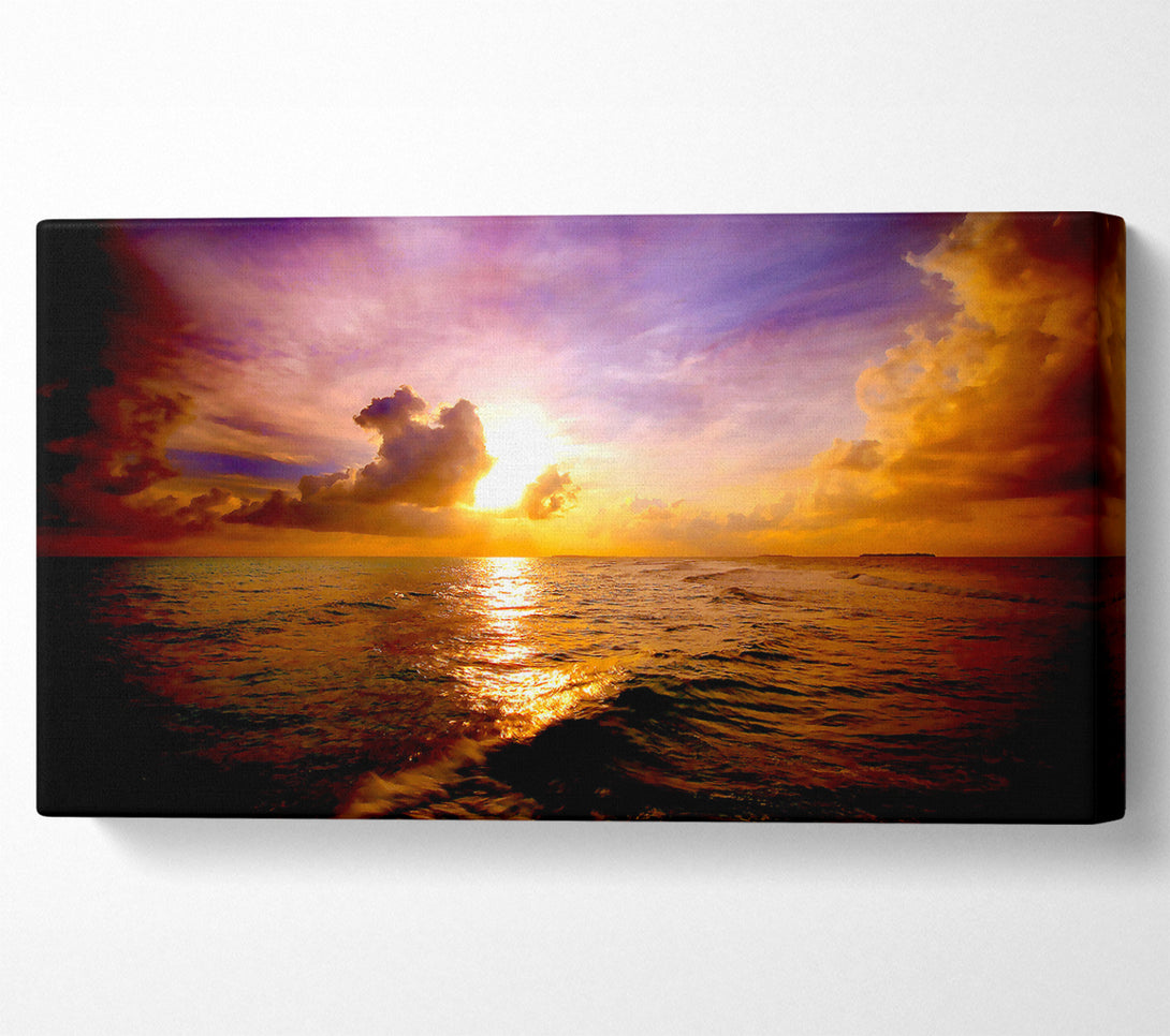  A Canvas Print of Sea Sunset Skies Canvas Art