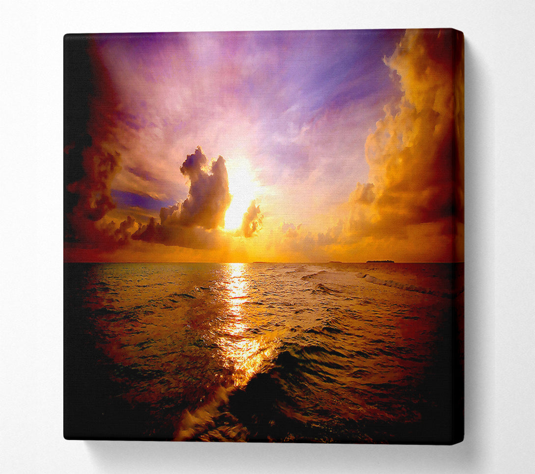  A Canvas Print of Sea Sunset Skies Canvas Art