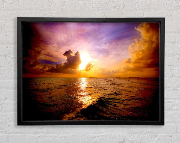 Sea Sunset Skies Framed Print