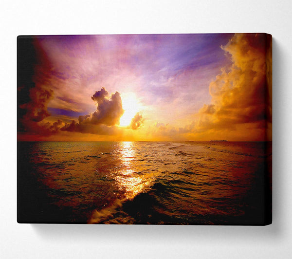  A Canvas Print of Sea Sunset Skies Canvas Art