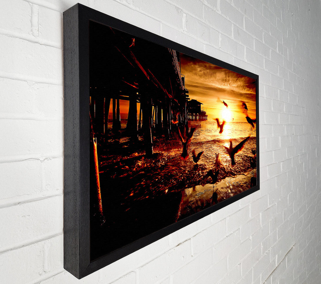  A Canvas Print of Sea And Fly Birds Canvas Wall Art