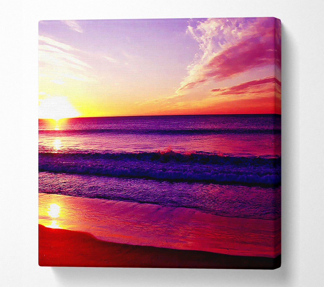  A Canvas Print of Rainbow Ocean Sunset Canvas Print