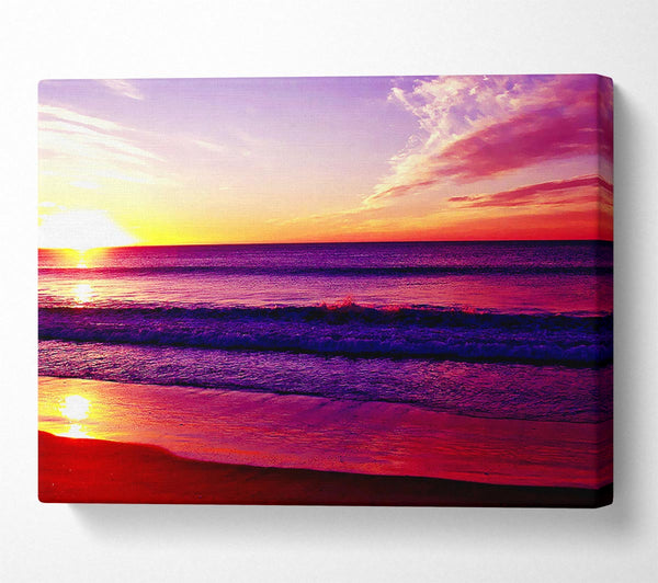  A Canvas Print of Rainbow Ocean Sunset Canvas Print