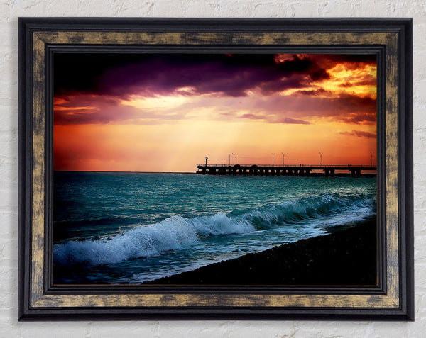 Ocean Waves At Daybreak Framed Print