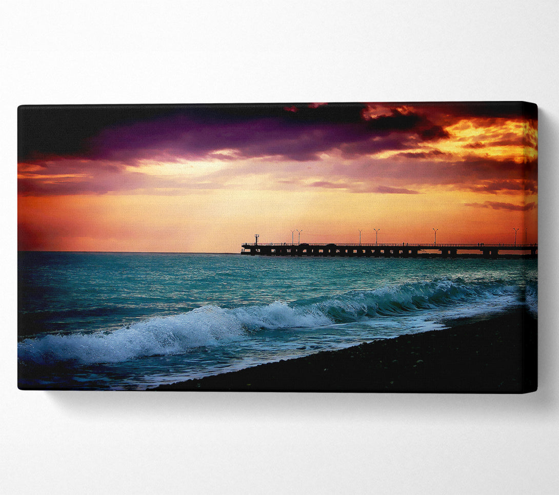  A Canvas Print of Ocean Waves At Daybreak Canvas Art