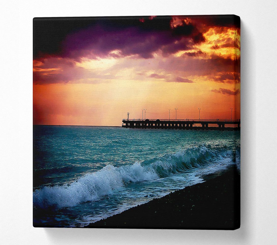  A Canvas Print of Ocean Waves At Daybreak Canvas Art