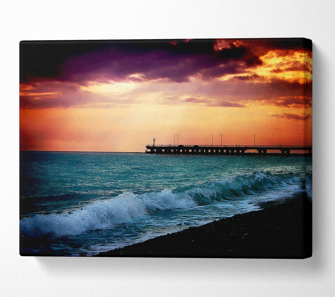  A Canvas Print of Ocean Waves At Daybreak Canvas Art