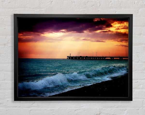 Ocean Waves At Daybreak Framed Print