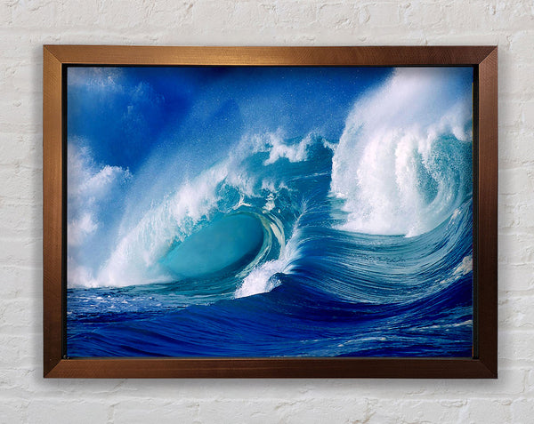 Huge Crashing Blue Ocean Wave