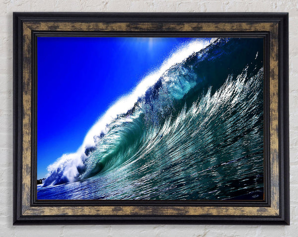 Ocean Glistening Sun Framed Print