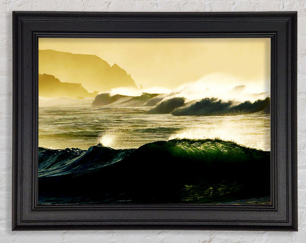 Mountain View Waves Framed Print