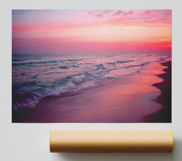 Lilac Pink Ocean Print