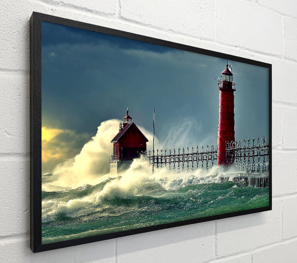 Lighthouse Stormy Sea
