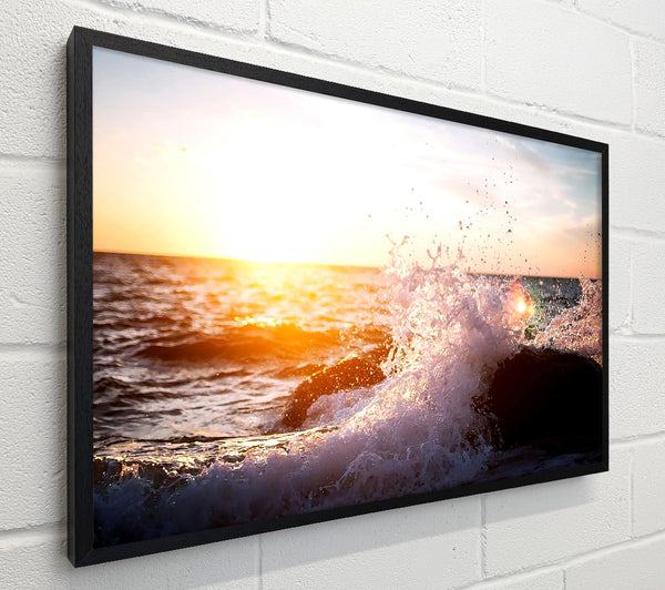 Crashing Waves In The Sunset