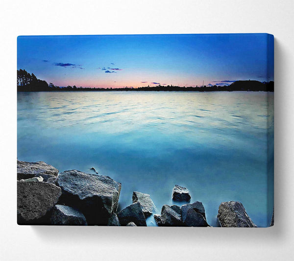  A Canvas Print of Ice Blue Ocean Rocks Canvas Art