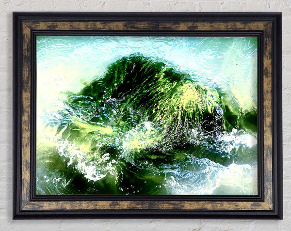 Green Water Movement Framed Print