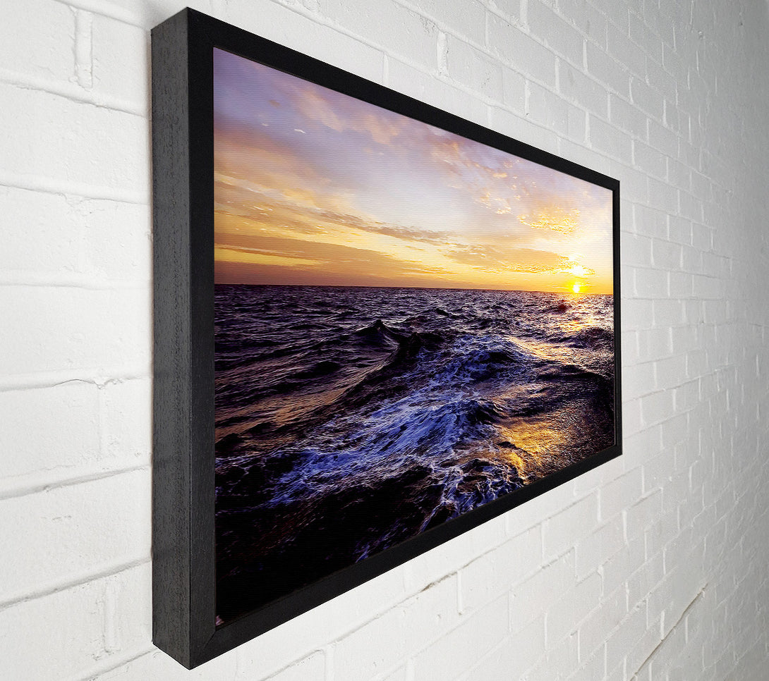  A Canvas Print of Golden Waves Crashing Canvas Print