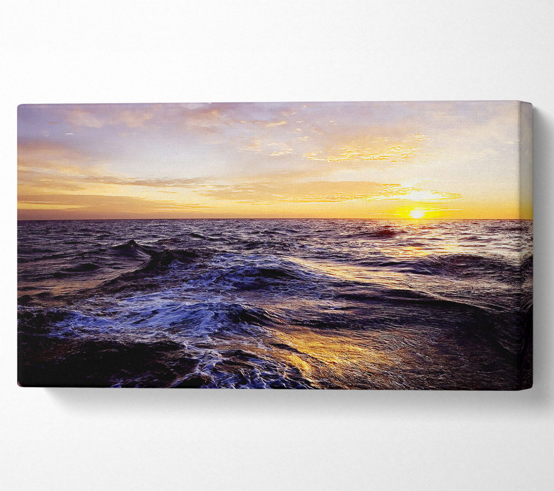  A Canvas Print of Golden Waves Crashing Canvas Print