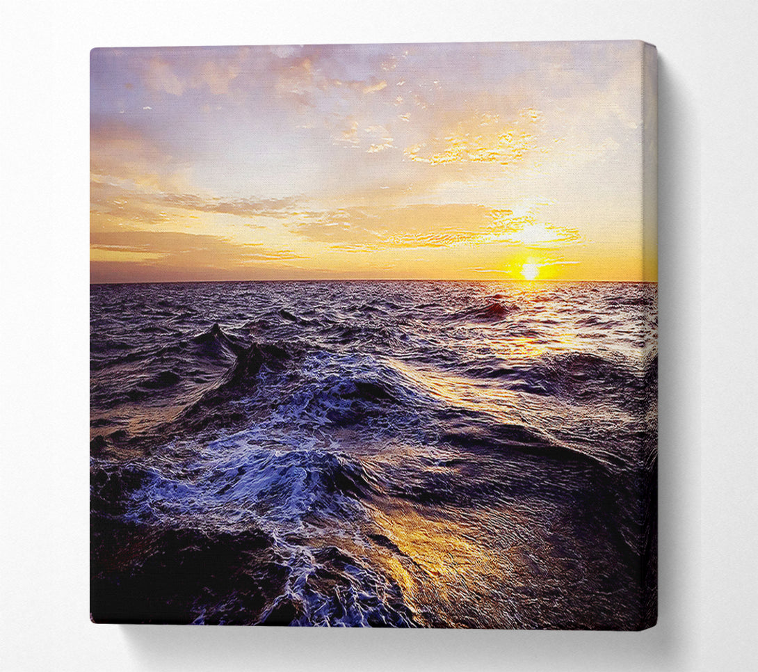  A Canvas Print of Golden Waves Crashing Canvas Print