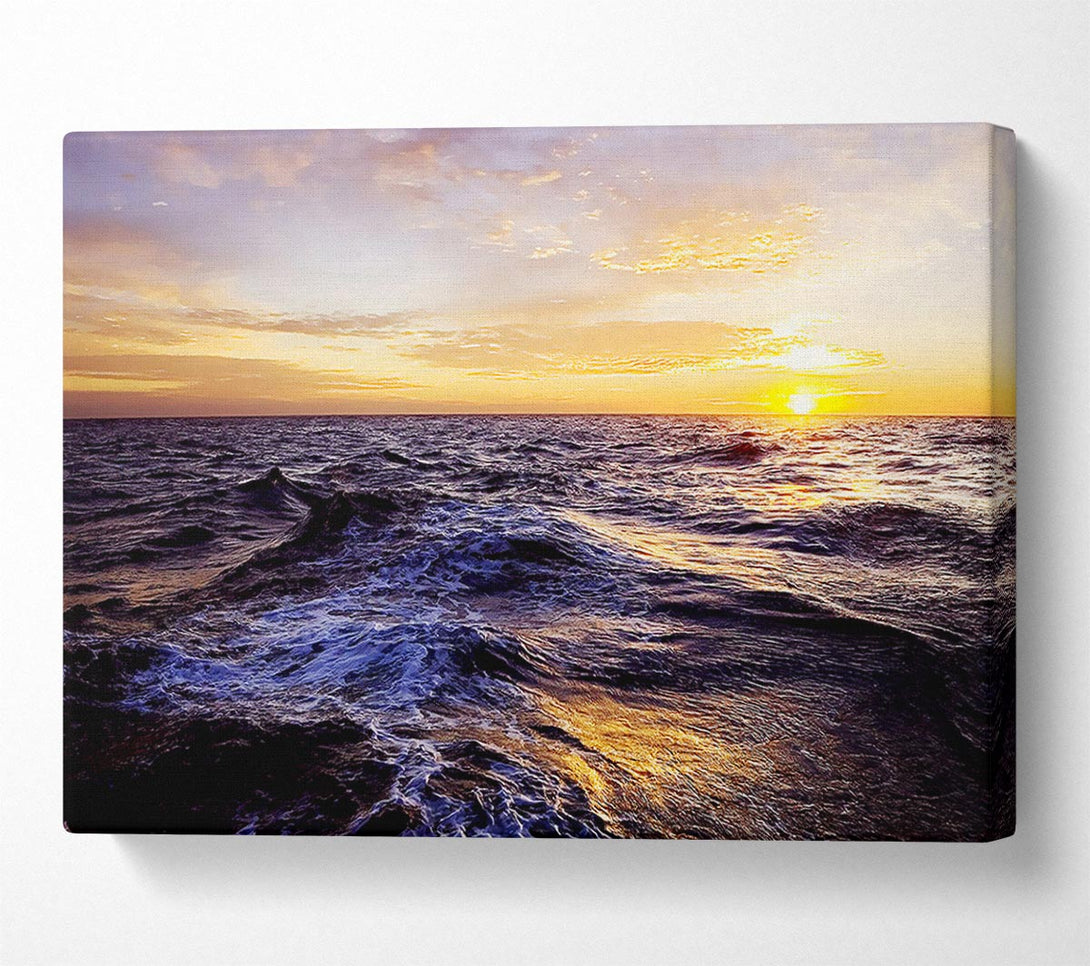  A Canvas Print of Golden Waves Crashing Canvas Print