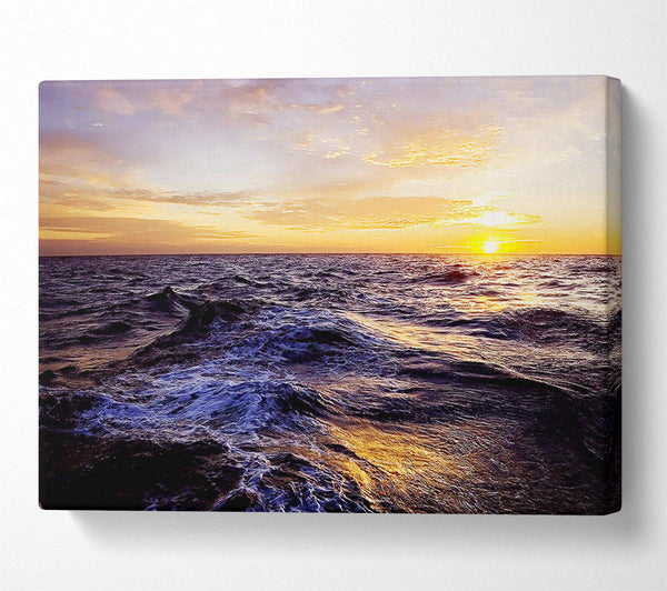  A Canvas Print of Golden Waves Crashing Canvas Print
