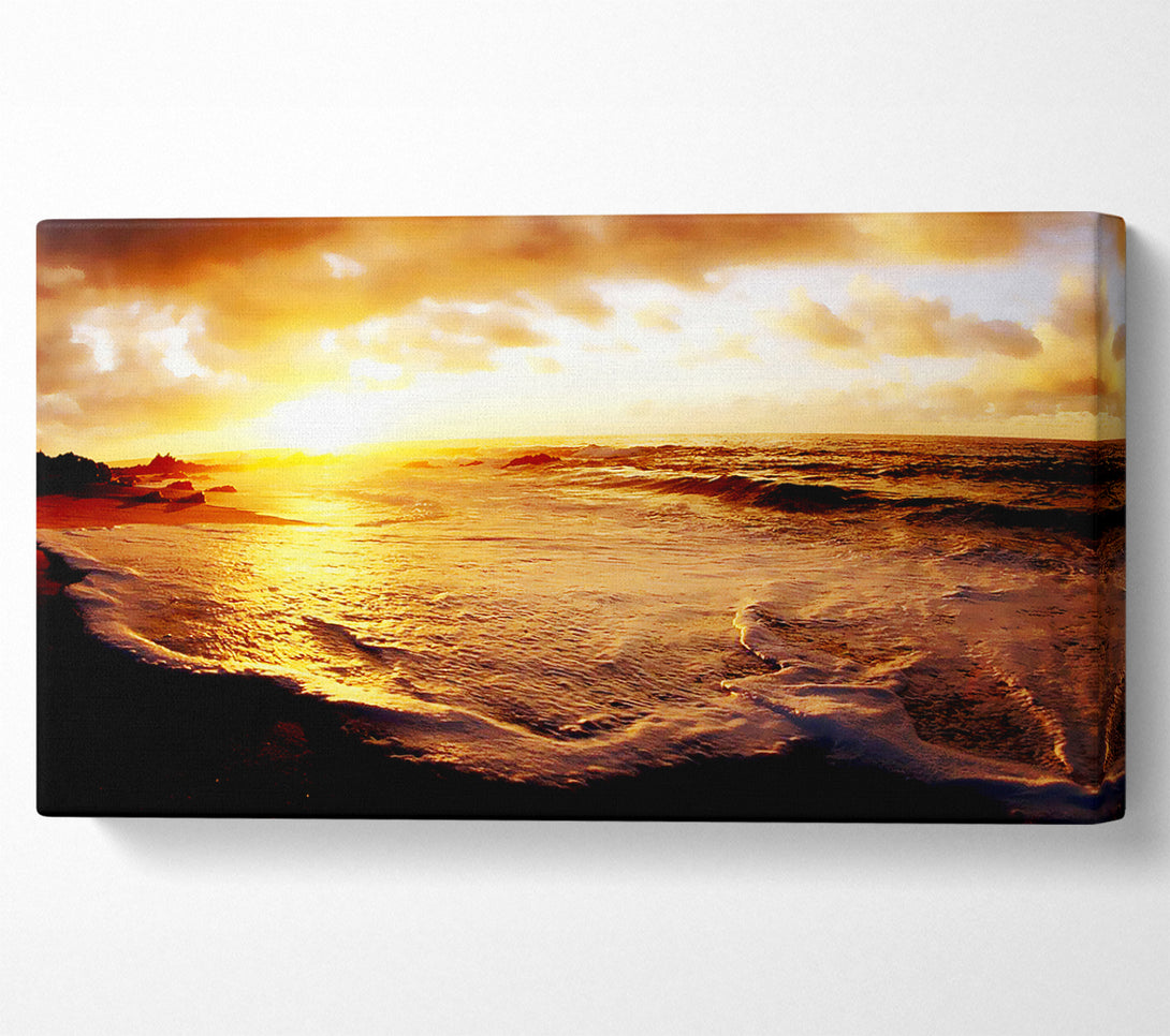  A Canvas Print of Glistering Ocean Sun Canvas Print
