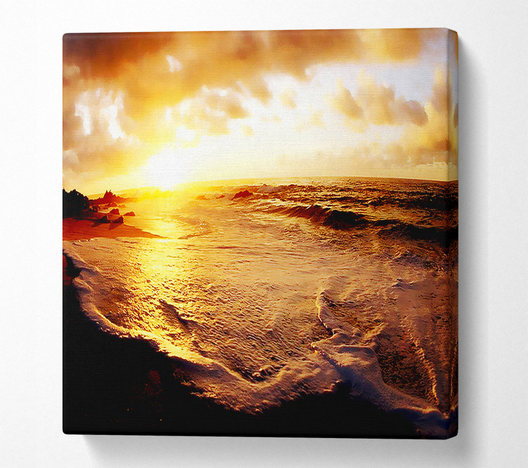  A Canvas Print of Glistering Ocean Sun Canvas Print