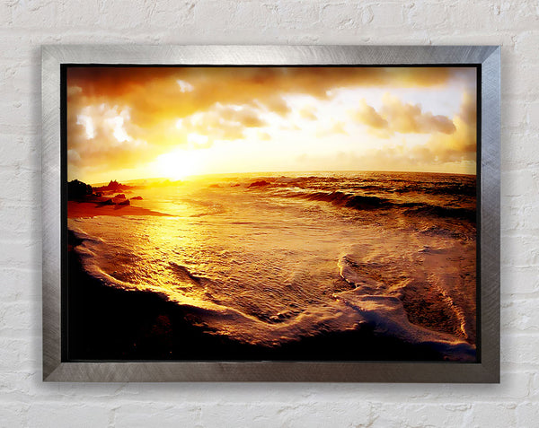 Glistering Ocean Sun Framed Print