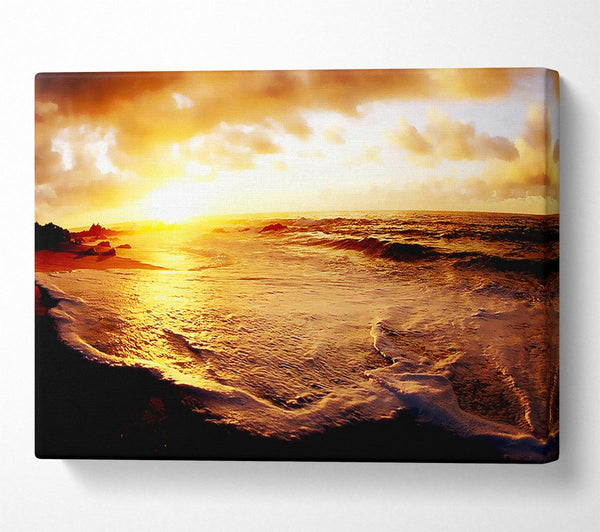  A Canvas Print of Glistering Ocean Sun Canvas Print