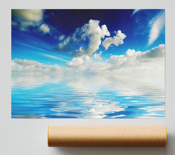 Dramatic Ocean Clouds Baby Blue Giclee Print