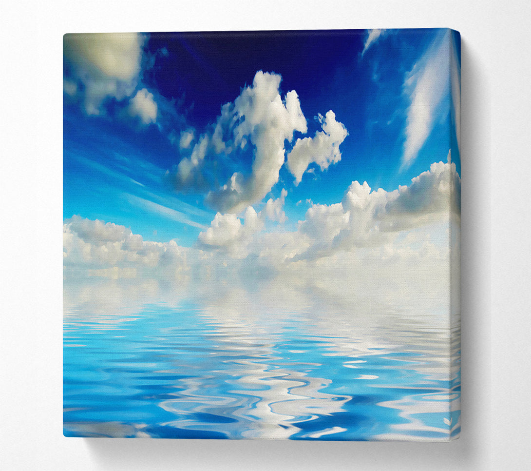  A Canvas Print of Dramatic Ocean Clouds Baby Blue Canvas Art