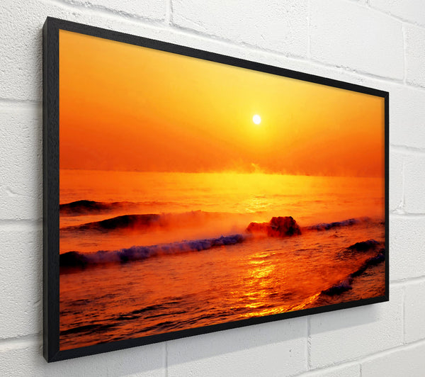 Crashing Waves At Sunset