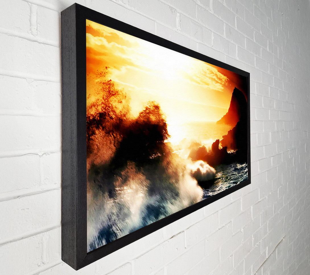  A Canvas Print of Clash Of The Sunset Waves Canvas Art