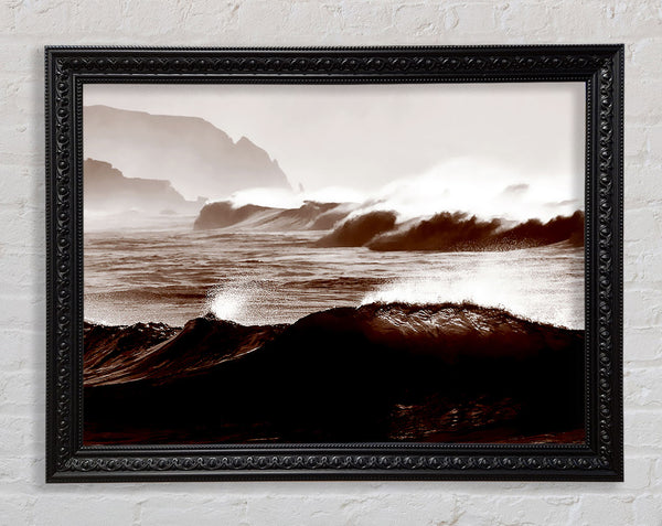 Chocolate Waves Crashing Framed Print