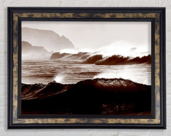 Chocolate Waves Crashing Framed Print