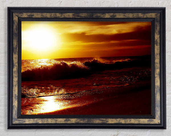 Caramel Ocean Shoreline Framed Print