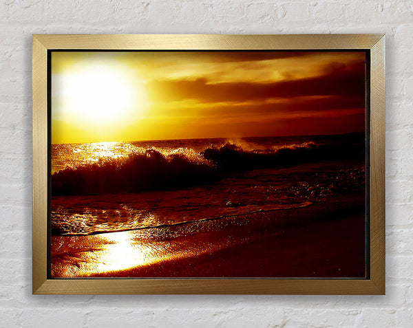 Caramel Ocean Shoreline Framed Print