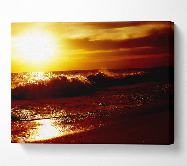  A Canvas Print of Caramel Ocean Shoreline Canvas Art