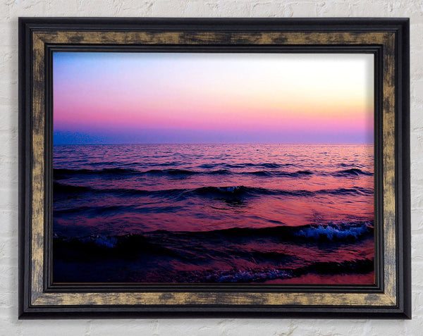Pink n Purple Waves Of The Ocean Framed Print