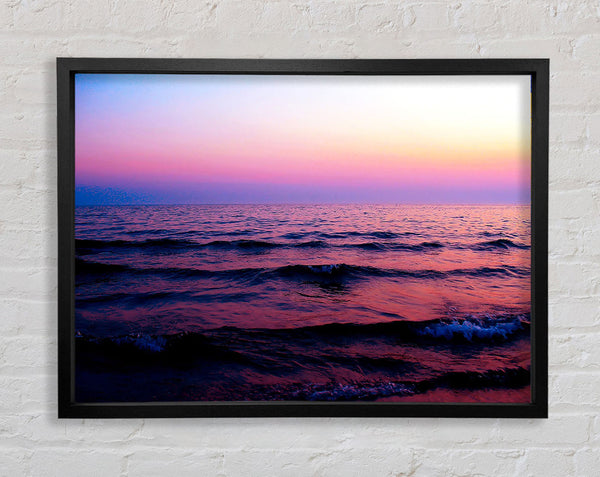 Pink n Purple Waves Of The Ocean Framed Print
