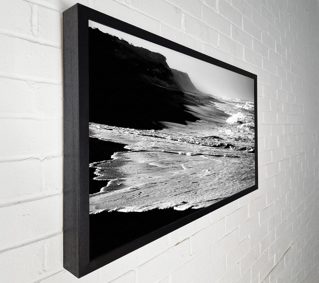  A Canvas Print of B n W Ocean Spray Canvas Print