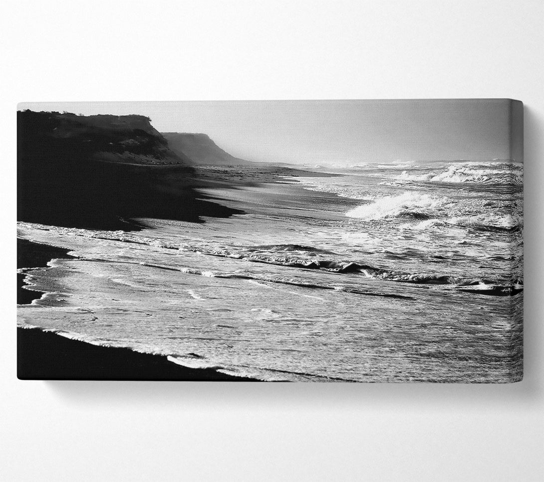  A Canvas Print of B n W Ocean Spray Canvas Print
