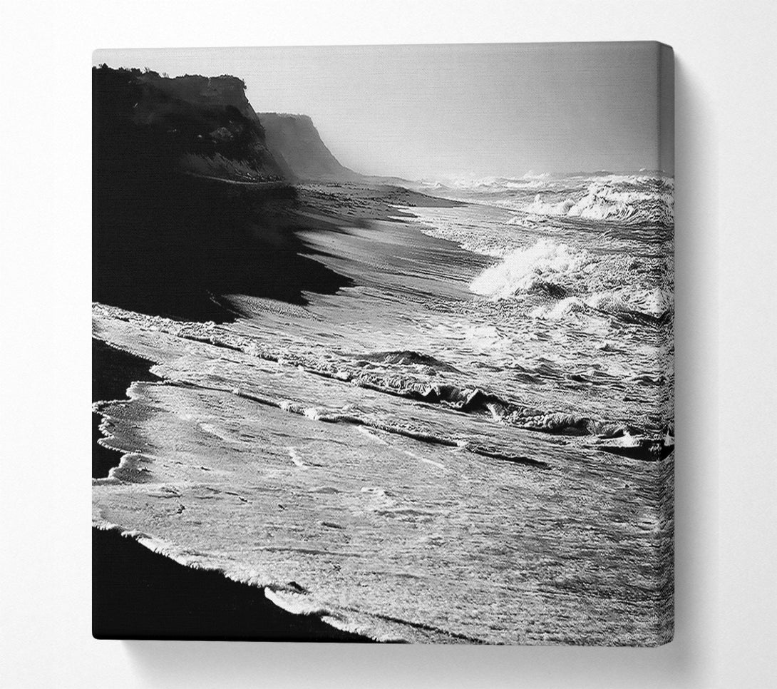  A Canvas Print of B n W Ocean Spray Canvas Print