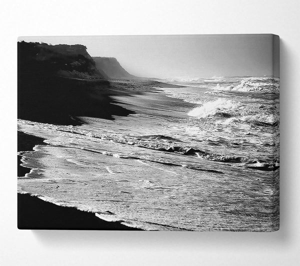  A Canvas Print of B n W Ocean Spray Canvas Print