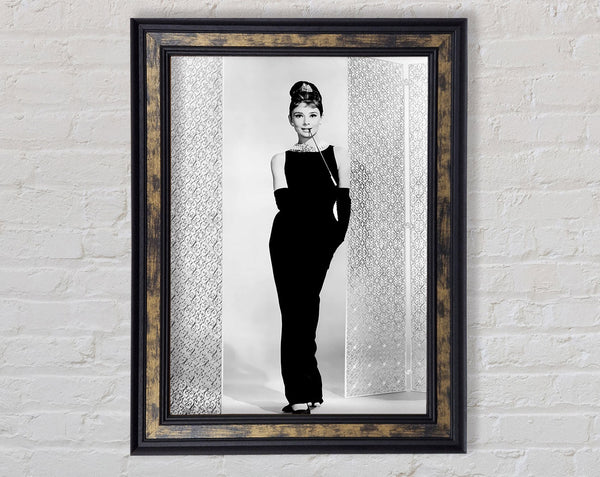 Audrey Hepburn Black Dress Framed Print